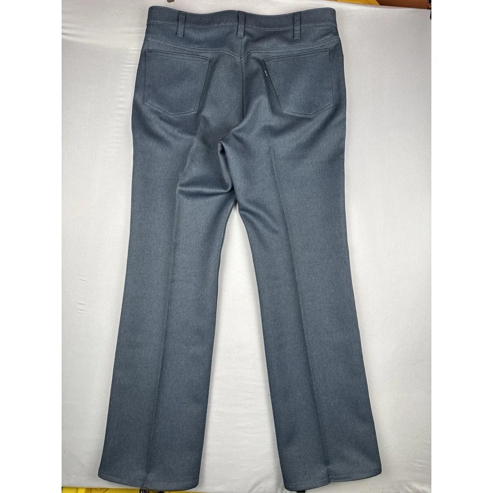 Vintage 80s Levi's 517 Sta-Prest Pants 38x33 USA Blue Polyester Bootcut